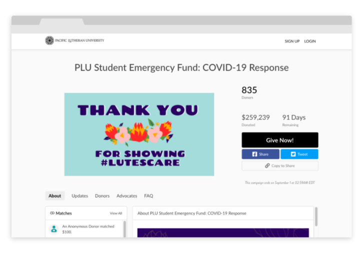 Pacific Lutheran University Student Emergency Fund