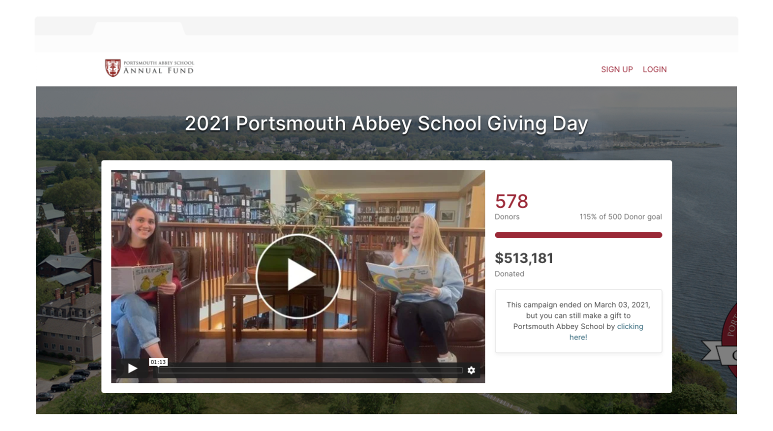 Portsmouth Abbey School Giving Day