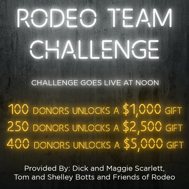 Example of a Giving Day Campaign Challenge initiated by the Rodeo Team at the University of Wyoming Foundation.