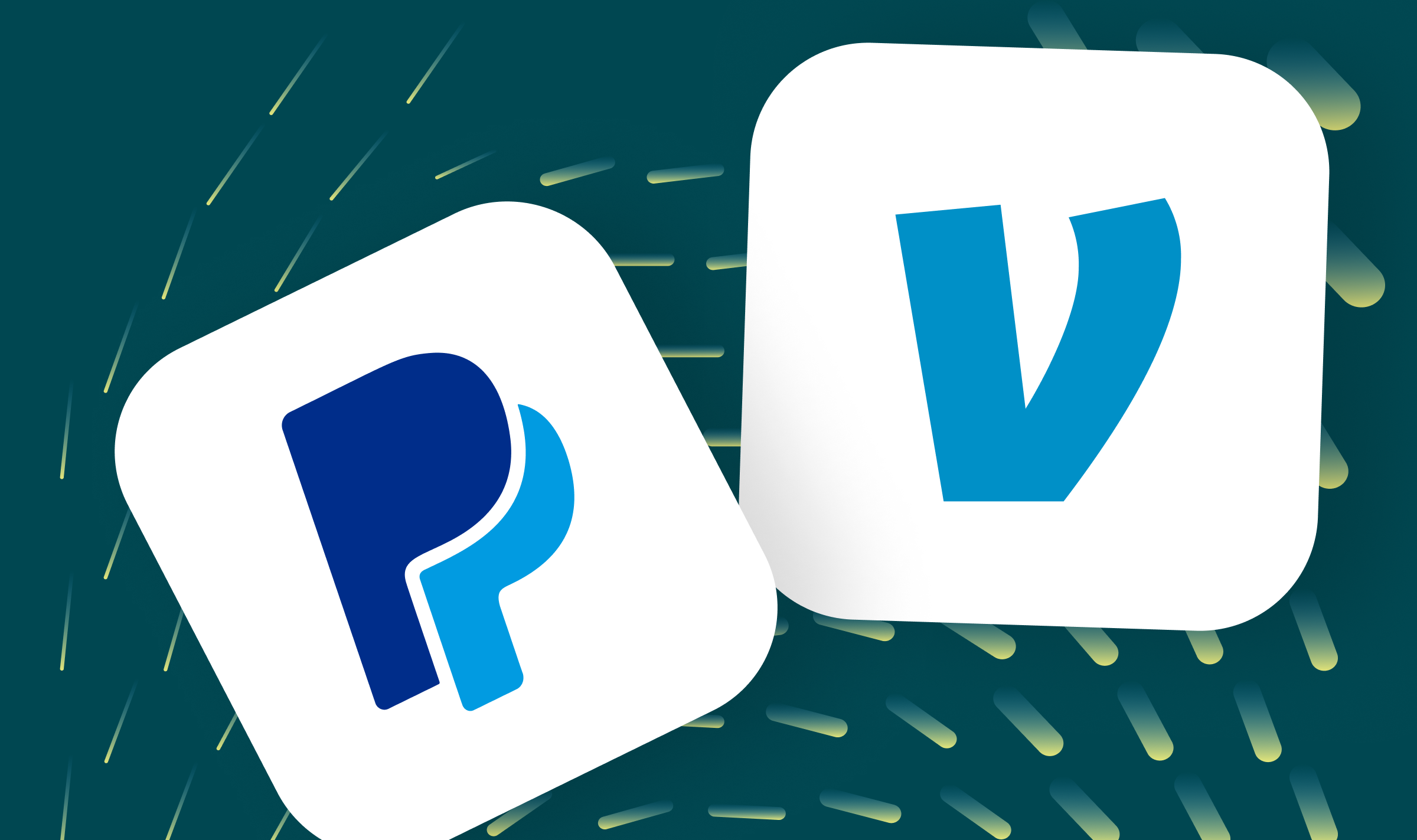Paypal and Venmo logos on varsity green background