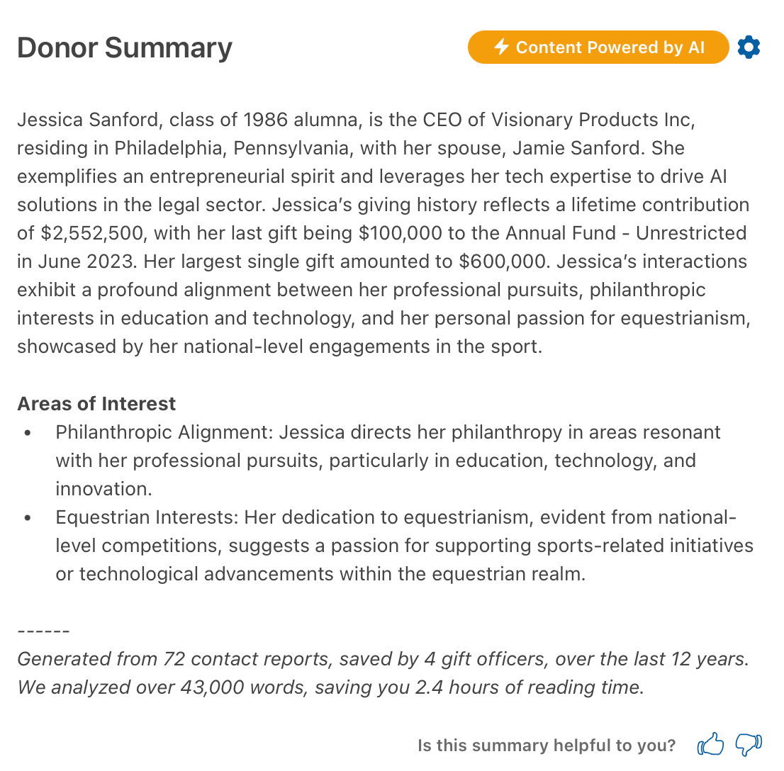 GC GO Donor Summary