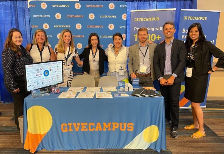 GiveCampus booth and employees at CASE Summit 2023 Booth