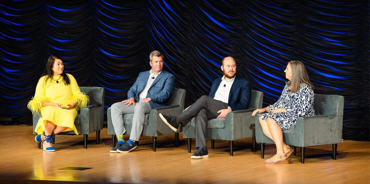Annual giving team panel discussion on GCPC main stage.